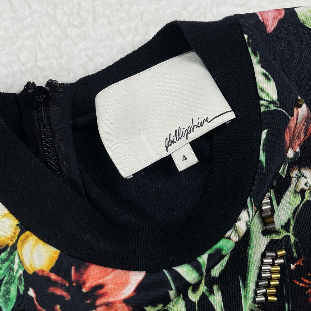 3.1 PHILLIP LIM • Multicolored Floral Beaded Silk Mini Dress, 4 - Picture 12 of 13